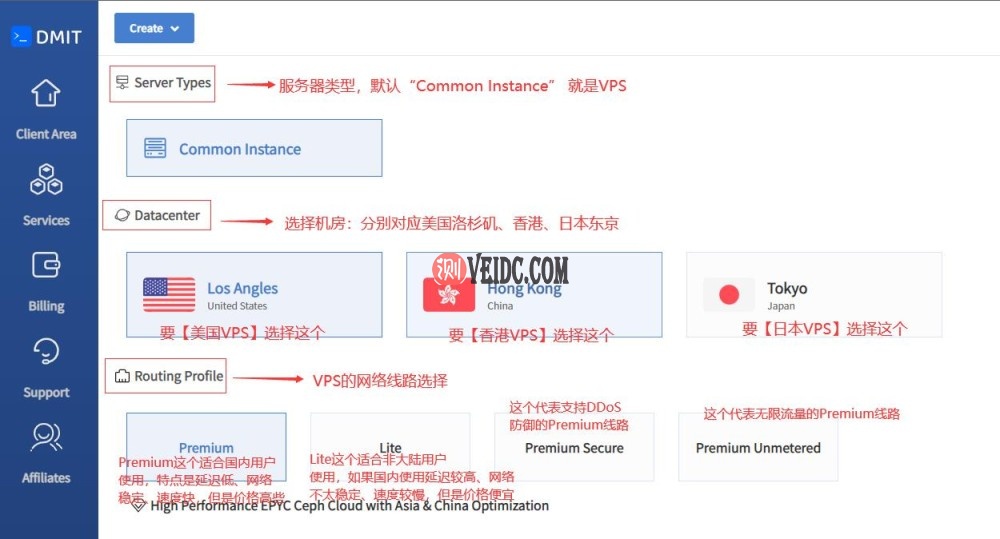 DMIT VPS购买教程 - VPS类型及线路选择