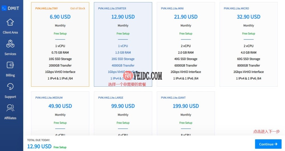 DMIT VPS购买教程 - 套餐选择