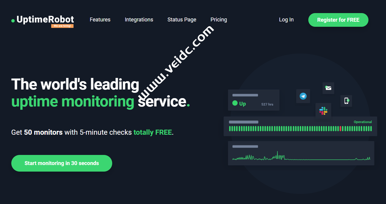 Uptime Robot服务器在线率监控工具注册使用教程，监测VPS和网站，宕机推送短信和邮件-国外主机测评