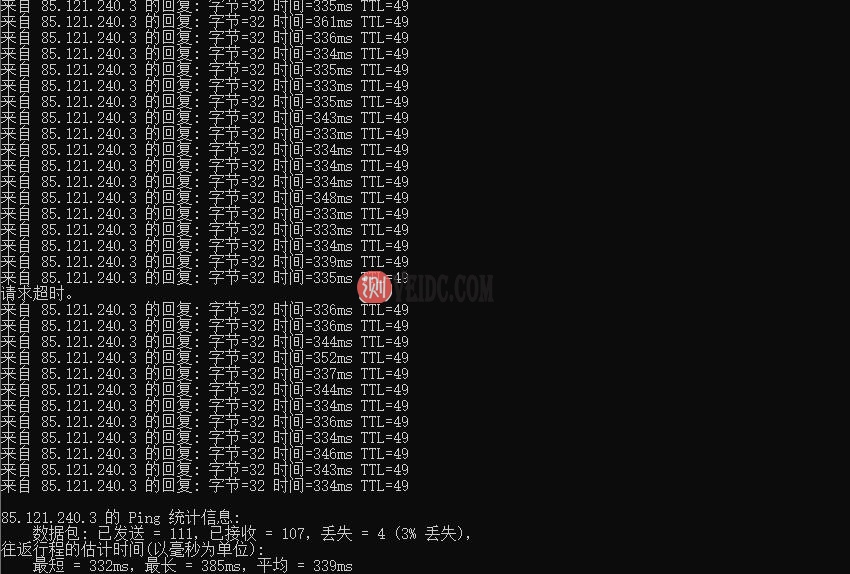 Virtono香港VPS本地Ping延迟测试