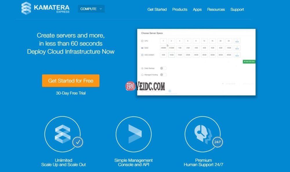 外贸独立站海外VPS云服务器 - Kamatera