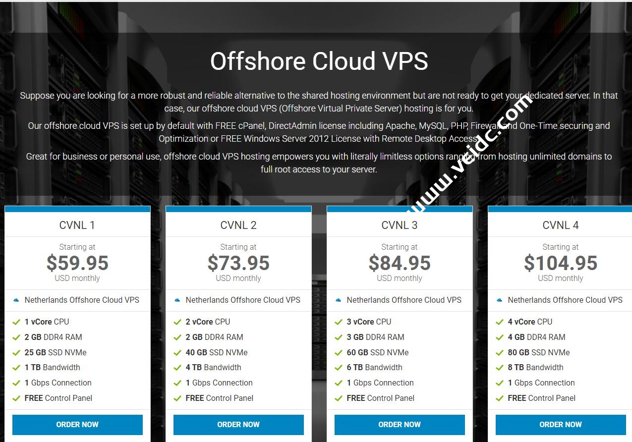 UnderHost：离岸抗投诉云主机，可选中国香港/加拿大/美国/荷兰/加勒比等机房，无视DMCA，可选windows，$59.95/月起-国外主机测评