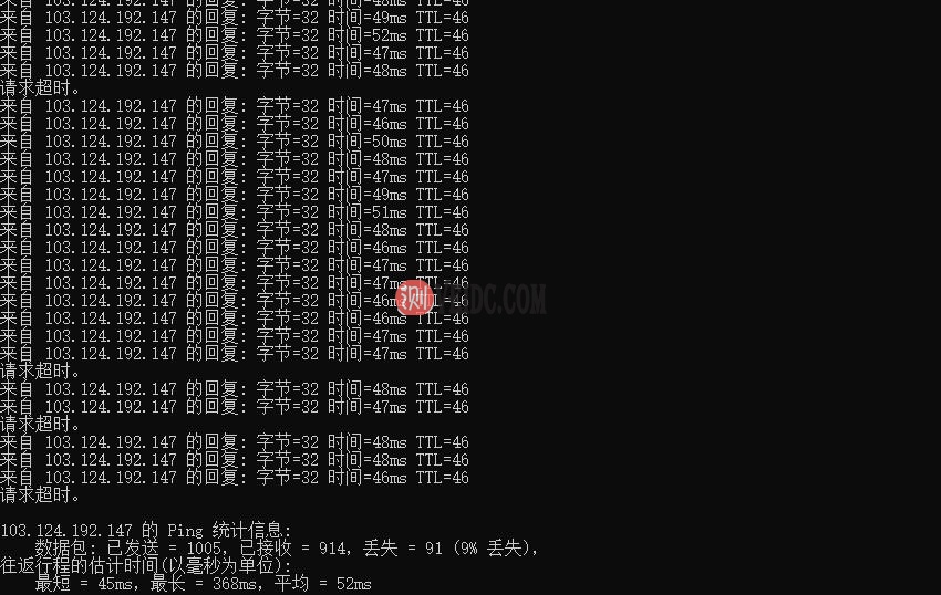 HostEase香港主机本地Ping测试
