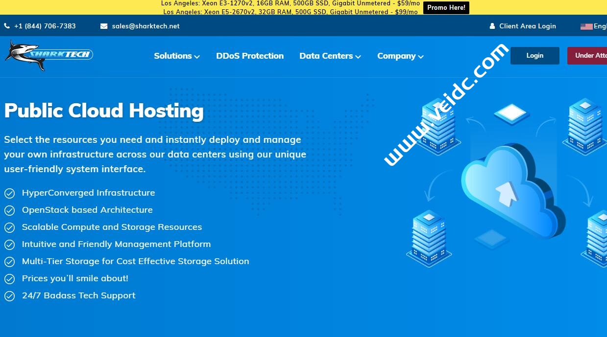 <font color=#FF00FF>Sharktech：私有云年付5折，8核/16G，自带60G防御，年付$517起，美国独立服务器月付$59起</font>-国外主机测评