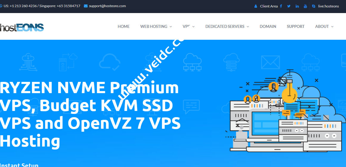 Hosteons：美国VPS，75折优惠低至$15.75/年起，OpenVZ  VPS 5折优惠低至$13.50/年起，获取BLESTA授权-国外主机测评
