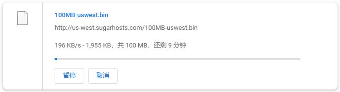 SugarHosts美国VPS下载速度测试