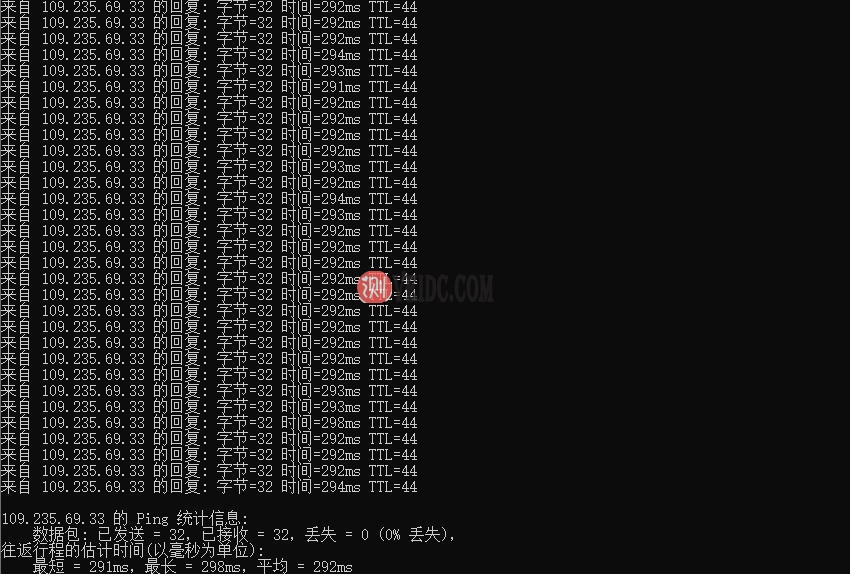 Hostens欧洲VPS本地Ping延迟测试