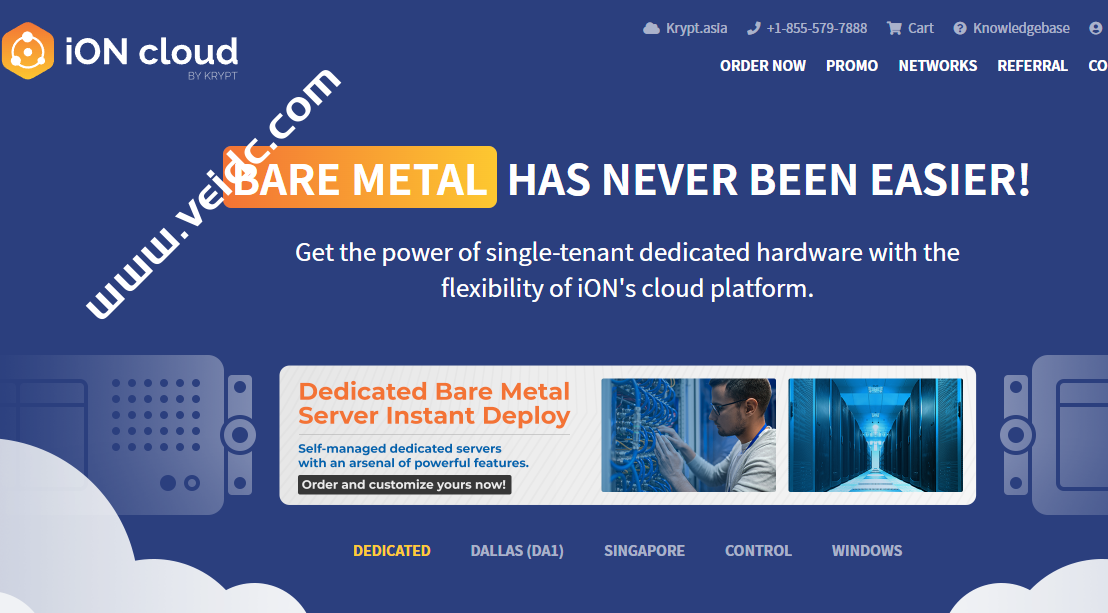 iON Cloud：美国洛杉矶物理服务器，可选1800G高防，E3-1230v2/16G/1T SSD/1Gbps带宽，月付$86.95起-国外主机测评