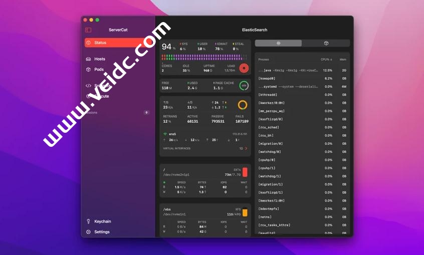 ServerCat For Mac - Mac SSH客户端软件，支持实时监控 VPS 服务器和 Docker 状态-国外主机测评