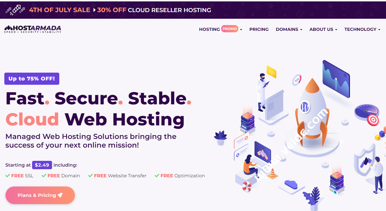 Hostarmada：独立日优惠，管理型VPS/专用CPU服务器7折，虚拟机2.5折，可选新加坡/法兰克福等9个机房-国外主机测评