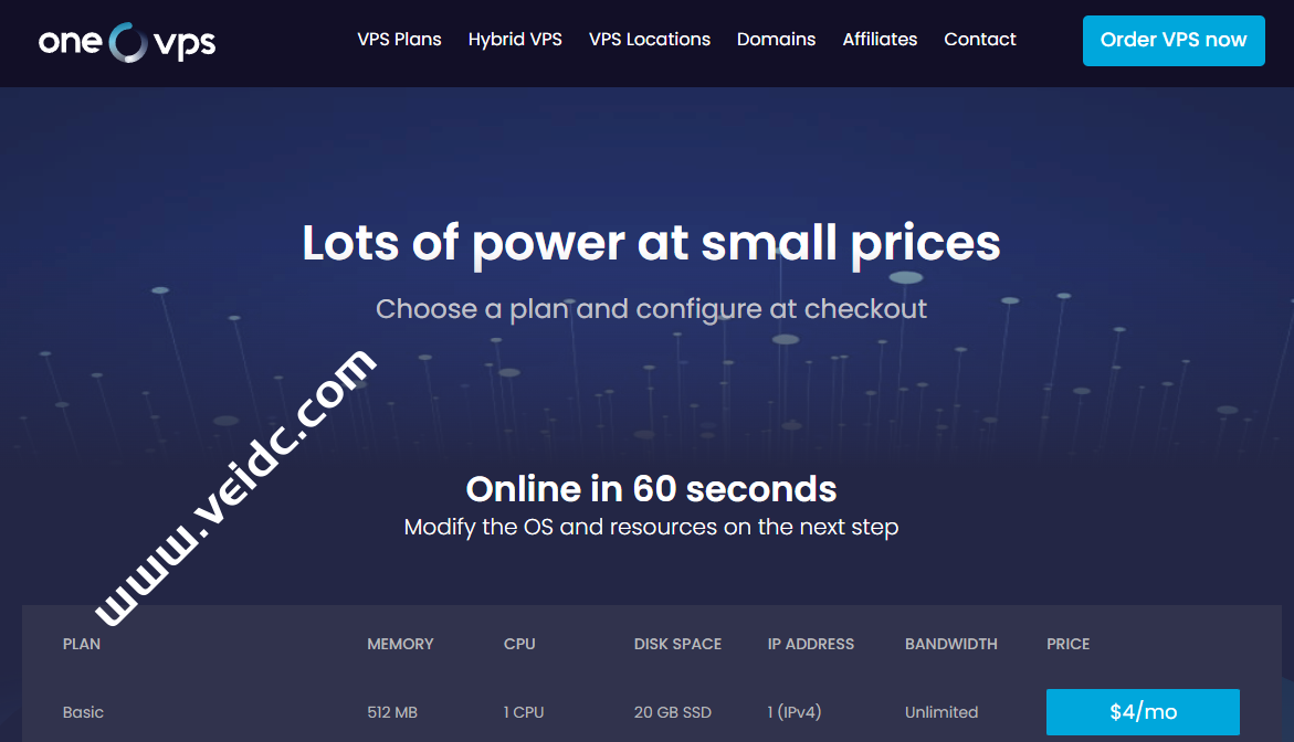 OneVPS：年中5折特别优惠 ，国外不限流量VPS，首月2美元起-国外主机测评