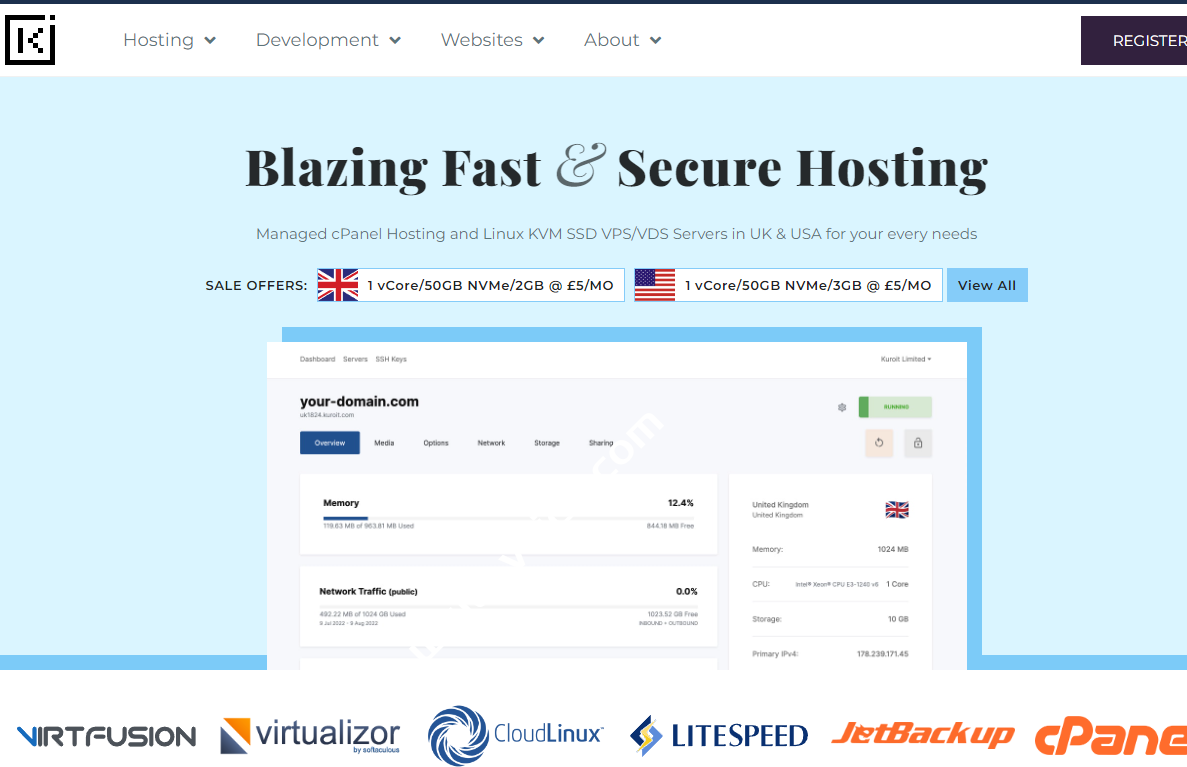 Kuorit：LET促销，便宜英国VPS，1Gbps@1TB流量，月付$2.4起-国外主机测评
