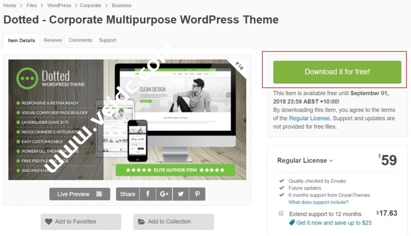 在themeforest免费下载wordpress主题
