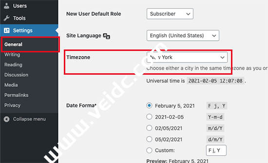 WordPress时区设置