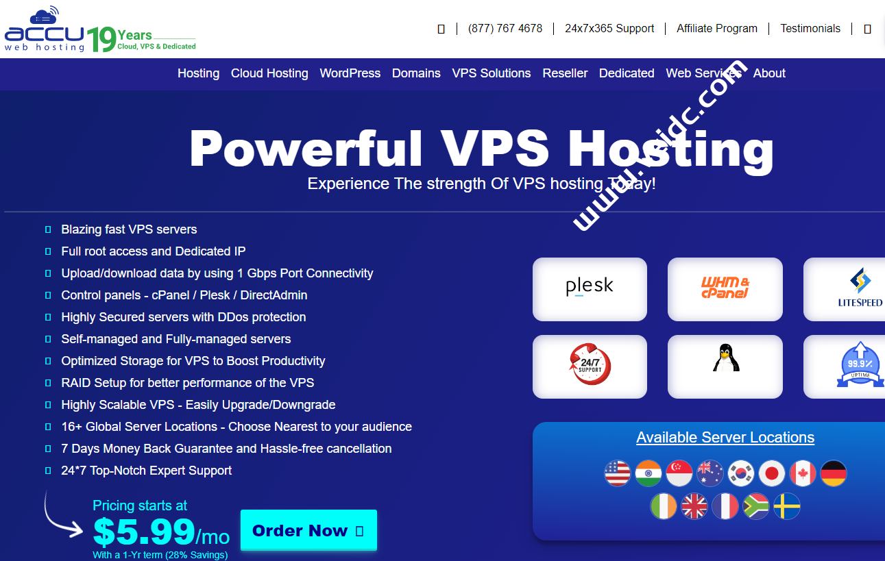 AccuWebHosting:新加坡VPS、韩国VPS,另可选全球16大机房,1Gbps@1TB起,$10.99 /月-国外主机测评