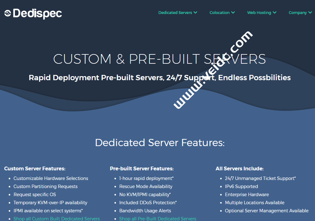 Dedispec：美国堪萨斯城服务器促销，允许挖矿，双E5-2670v2/32GB/480G SSD或4TB HDD硬盘，1Gbps不限流量，月付49美元-国外主机测评