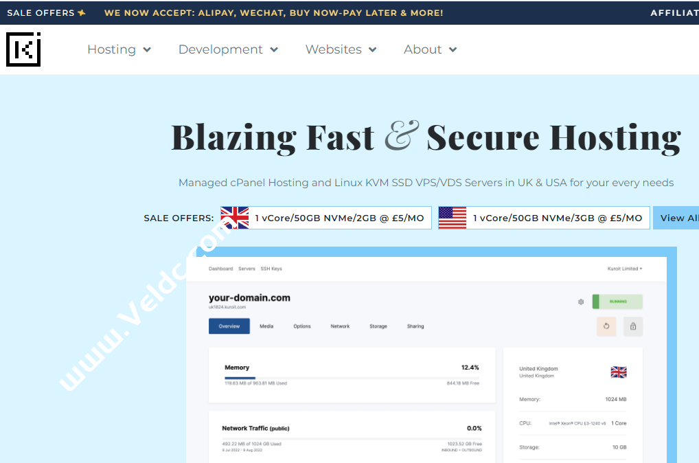 Kuorit：英国VPS，美国VPS，WHT和LET促销，月付$2.43起，支持支付宝和微信付款-国外主机测评