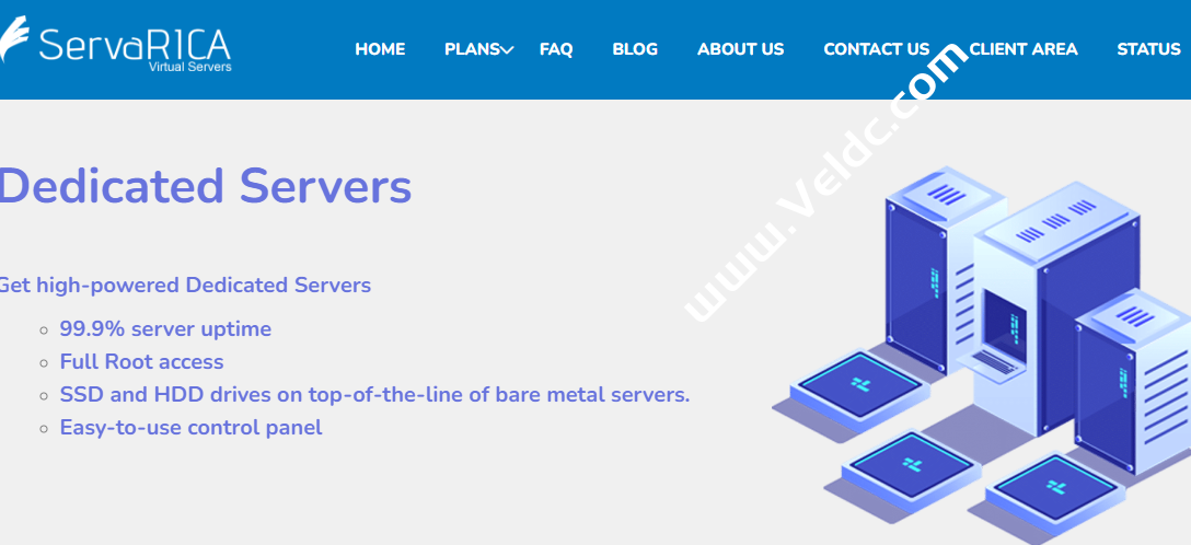 servarica：加拿大存储独立服务器促销，双E5/64-128G内存/1TB SSD+2*16TB SATA存储，500M不限流量，月付69美元起-国外主机测评