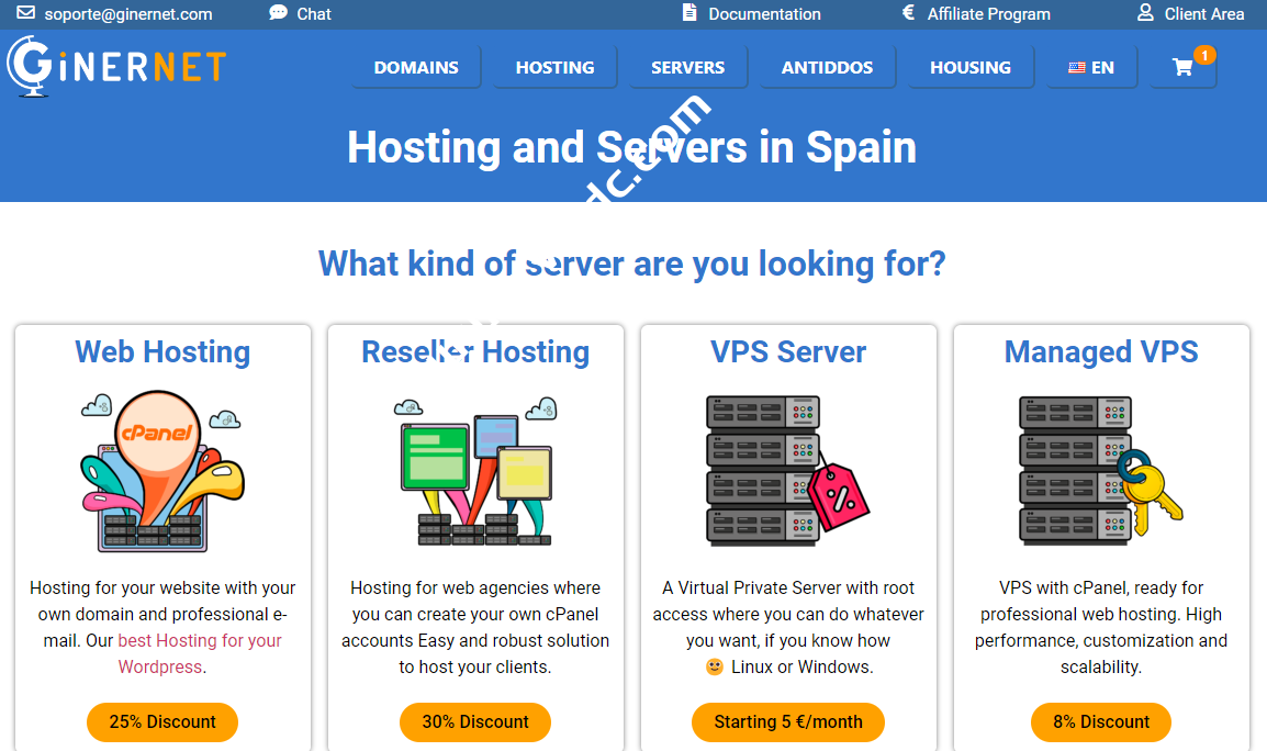 Ginernet：西班牙10Gbps大带宽VPS，抗投诉/无视DMCA版权，黑五特价优惠，年付30欧元起-国外主机测评