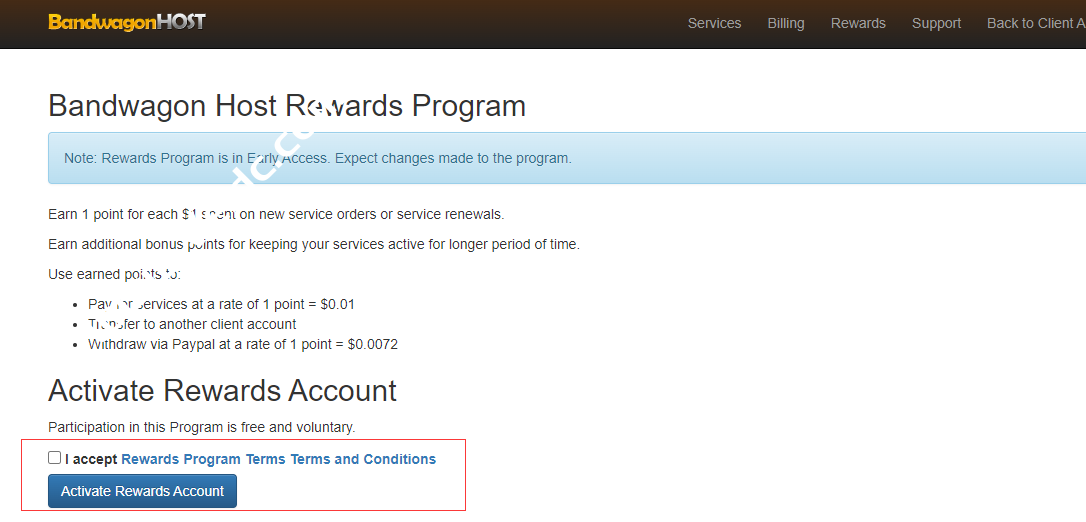 搬瓦工：新增Rewards Program 奖励计划功能：消费返积分，可抵现或提现-国外主机测评