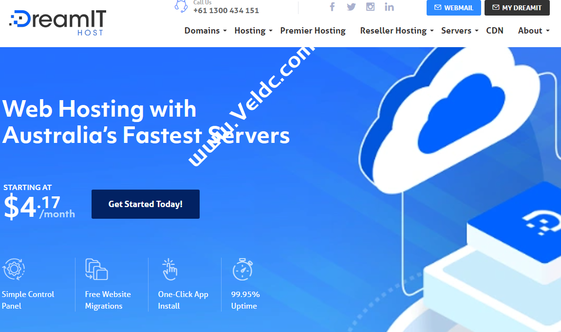 Dreamithost：黑五活动VPS五折优惠，澳大利亚/新西兰VPS，1核2G50G NVMe SSD/1Gbps@1T，月付3.2美元起-国外主机测评
