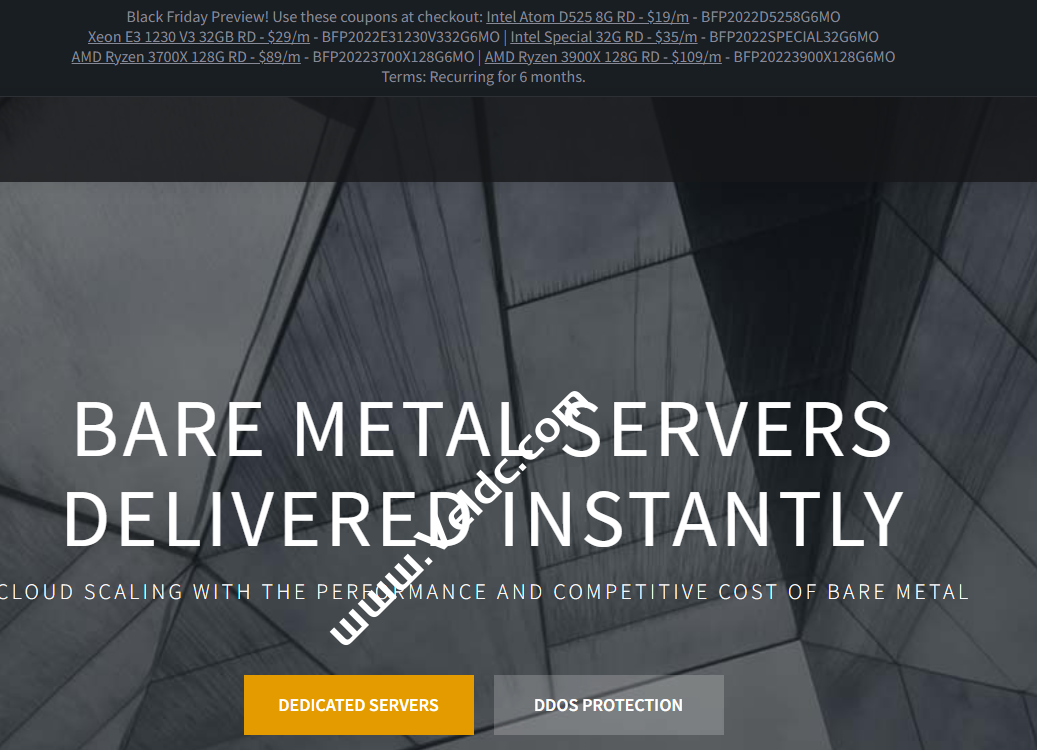 ReliableSite：黑五促销，美国服务器，可选纽约和迈阿密机房，Intel Atom D525/8G内存/1Gbps不限流量，月付19美元起-国外主机测评