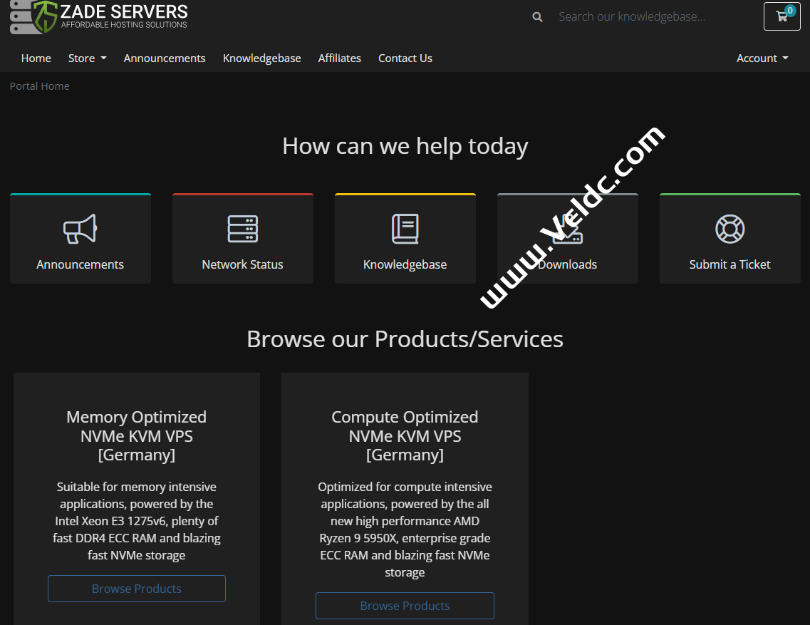 Zade Servers：德国高性能VPS，3核@AMD Ryzen 9 5950X/4GB内存/100GB NVMe/1Gbps@不限流量，月付10美元起-国外主机测评