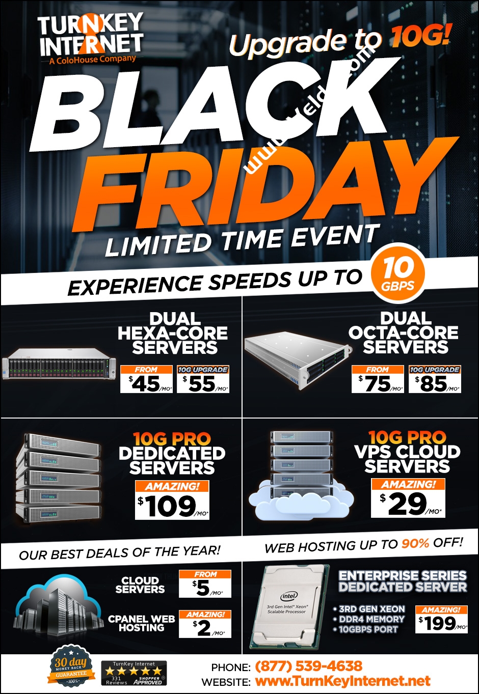 TurnkeyInternet：#黑五#美国物理服务器3折促销，月付低至$21，不限流量VPS 8折，年付可享内存硬盘翻倍-国外主机测评