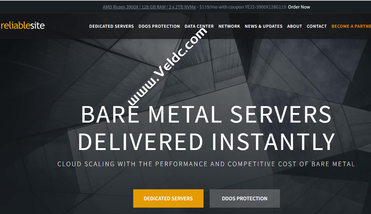 ReliableSite：美国服务器促销，AMD Ryzen 3900X/128GB DDR4内存/2 x 2 TB NVMe/1Gbps@不限流量，可选纽约和洛杉矶机房，月付119美元-国外主机测评