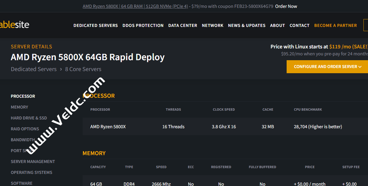 ReliableSite：美国服务器促销，AMD Ryzen 5800X/64GB DDR4/512 GB NVMe/1Gbps不限流量，可选纽约/迈阿密或洛杉矶机房，月付79美元-国外主机测评