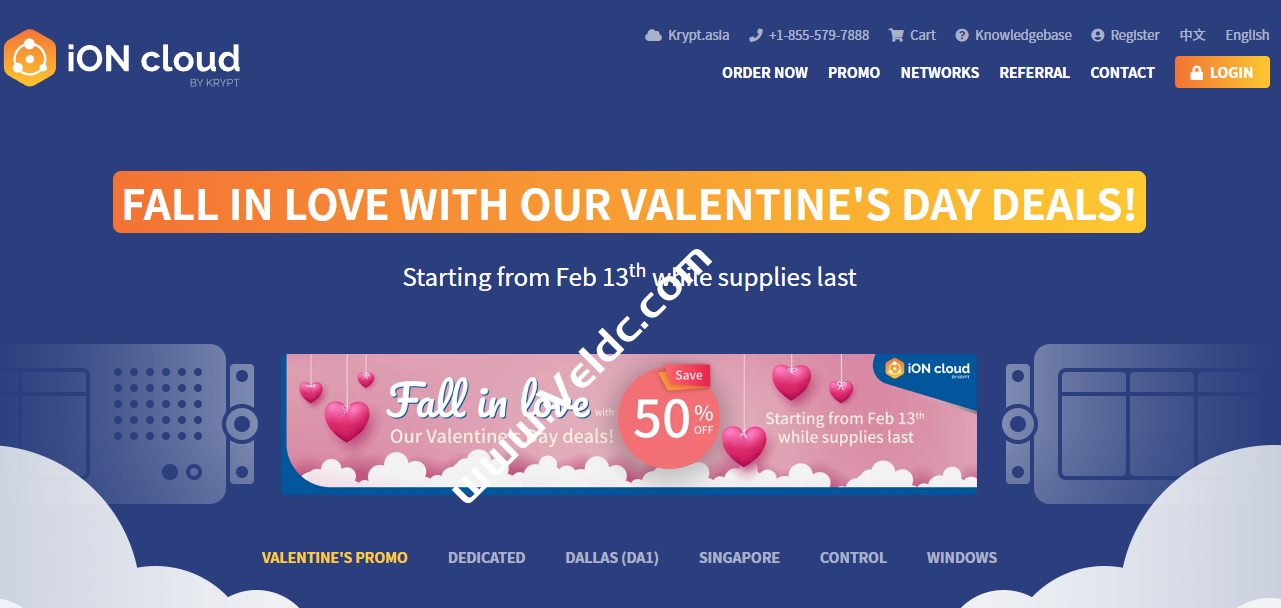 ION Cloud：2023情人节优惠，美国云服务器年付及以上5折优惠，多机房可选-国外主机测评