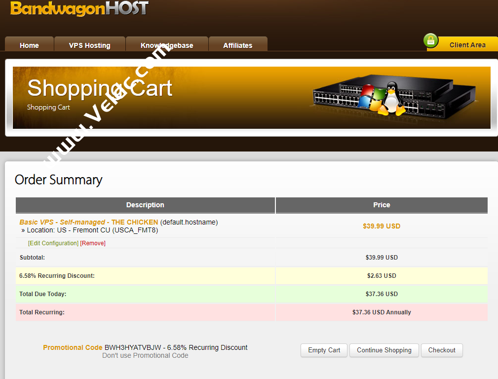 搬瓦工：新上线THE CHICKEN限量版VPS套餐，三网回程联通AS4837线路，折后年付37美元-国外主机测评