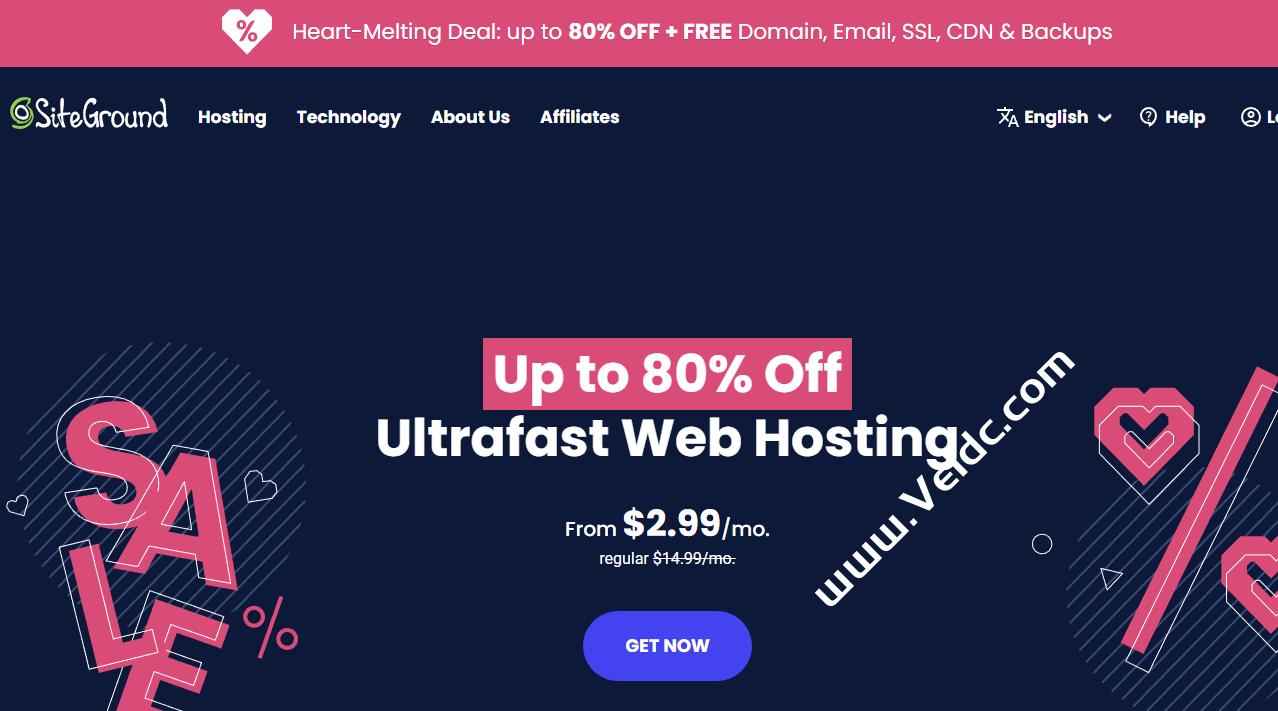 SiteGround：2023外贸建站主机用哪家？高达80%的优惠+免费域名+企业邮箱+SSL+CDN+每日自动备份，月付2.99美元起-国外主机测评