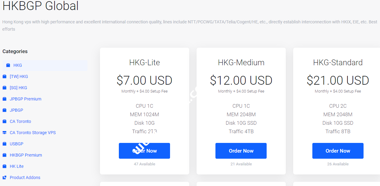 NNC：香港HKG大带宽VPS优惠，1核1G内存10GB SSD，1Gbps@2TB流量，季付$16.8起-国外主机测评