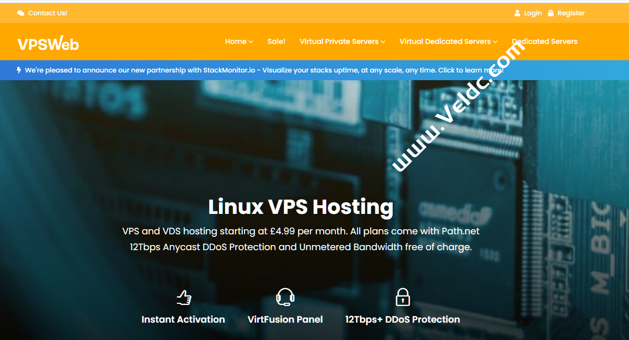 VPSWeb：便宜英国VPS，无视DMCA，免费Path.net 12Tbps + DDoS 保护，1核1GB内存/10GB SSD，1Gbps@不限流量，年付£11.99起-国外主机测评