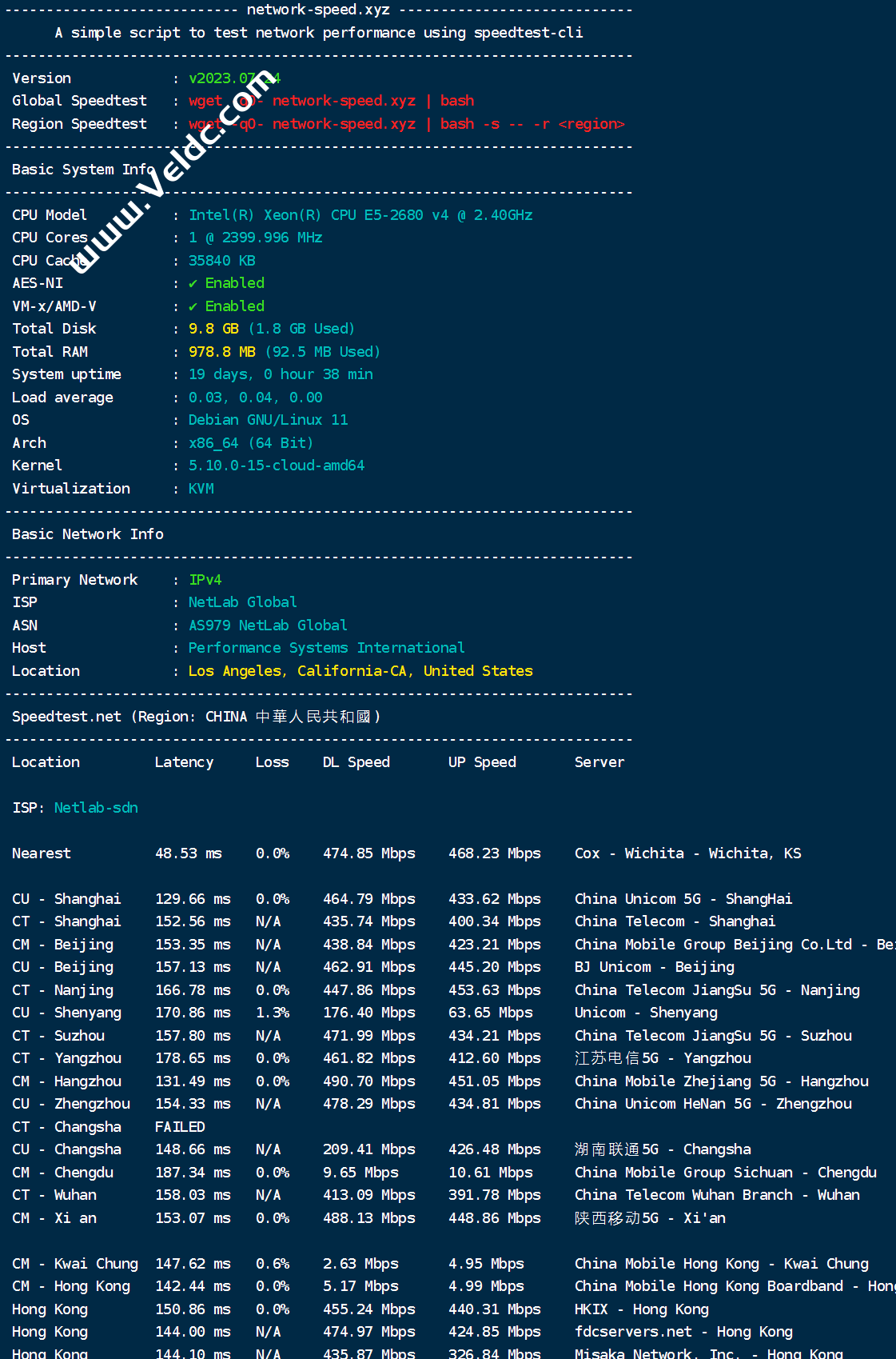 network-speed.xyz：一个用来进行网络性能测试的脚本-国外主机测评