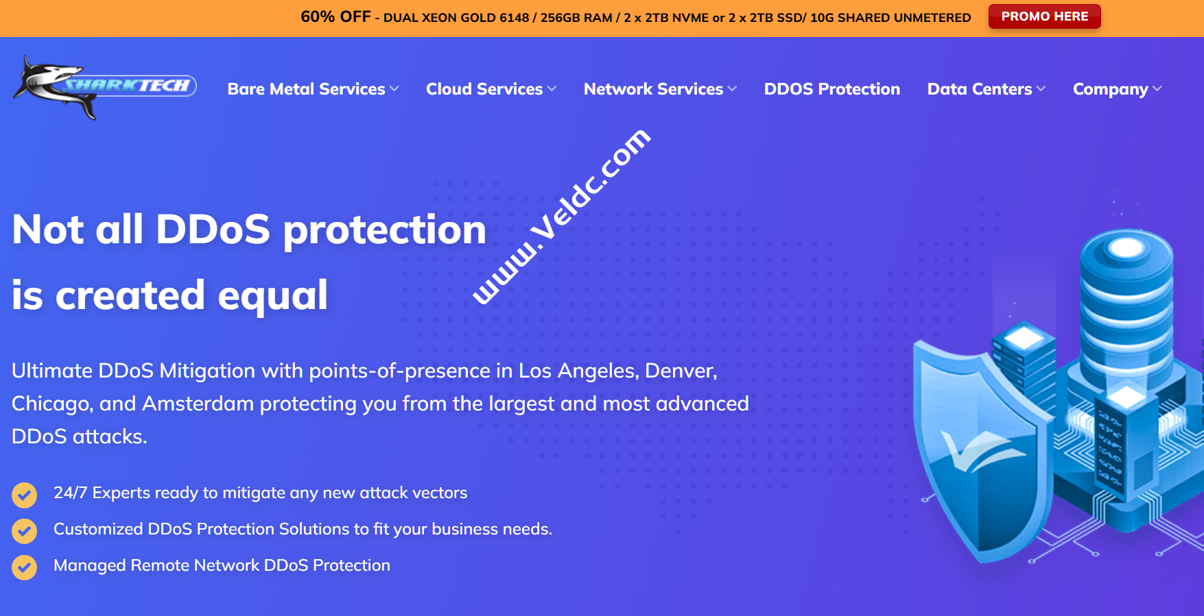 Sharktech：夏季优惠，1Gbps不限流量高防服务器月付$79起，10Gbps不限流量高性能独立服务器月付$329起，可选美国洛杉矶/丹佛/荷兰等机房-国外主机测评