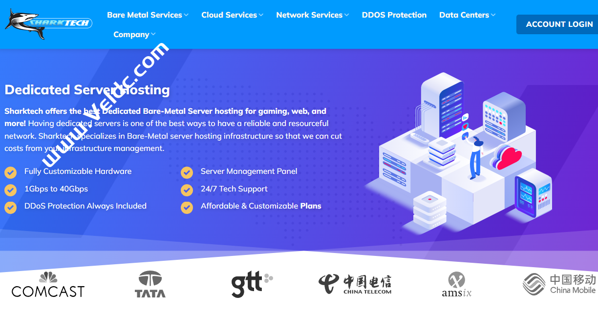 Sharktech：美国/荷兰高防服务器促销，1Gbps不限流量月付$79起，10Gbps大带宽服务器月付$379起-国外主机测评