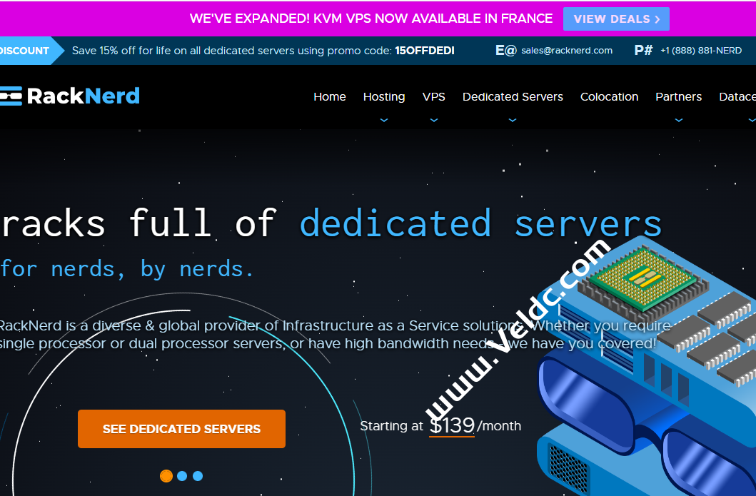 RackNerd：国外便宜年付VPS，KVM虚拟，1Gbps带宽，可选美国/荷兰/法国等机房，年付10.18美元起-国外主机测评