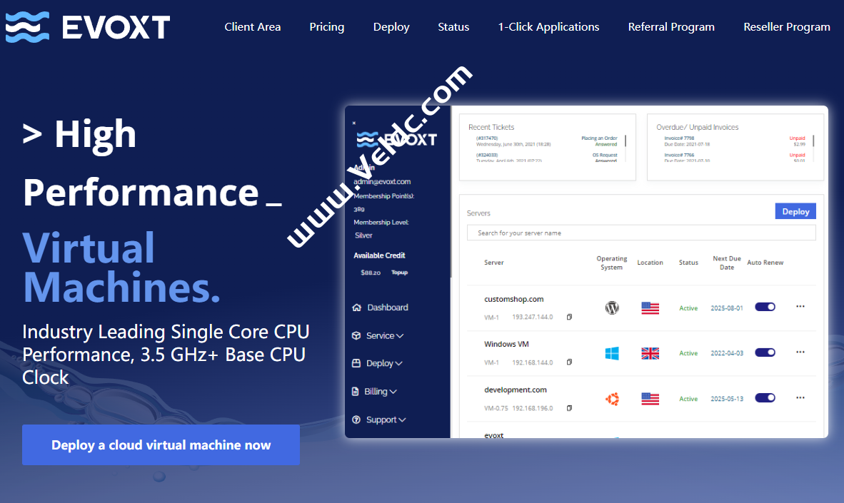Evoxt：新增美国纽约机房VPS，可选香港xtom/马来西亚/德国/英国和美国洛杉矶，1Gbps大带宽，月付$2.99起-国外主机测评