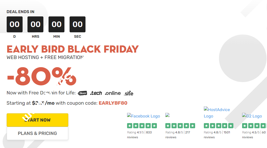 FastComet：2023黑五早鸟活动开启， 美国虚拟主机2折促销，月付$2.19起-国外主机测评