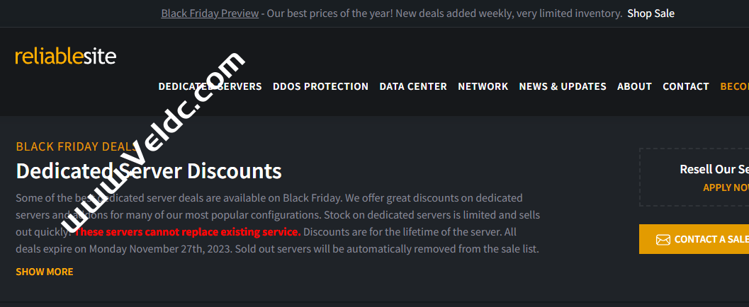 ReliableSite：#黑五#美国服务器促销，可选纽约/迈阿密机房，Intel Special/32GB/1TB SSD/1Gbps@不限流量，月付$35-国外主机测评