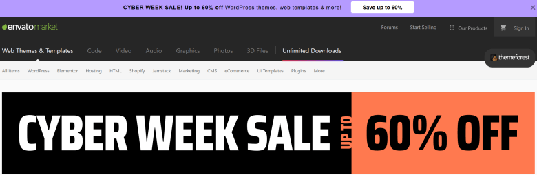 ThemeForest主题森林：黑五大促，多款知名WordPress主题低至四折优惠-国外主机测评