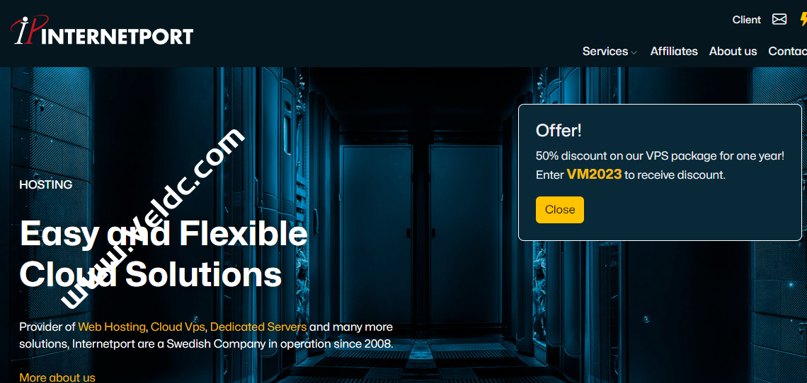 Internetport：瑞典便宜年付VPS，2核2GB内存50GB SSD，1Gbps@10TB月流量，年付€12-国外主机测评