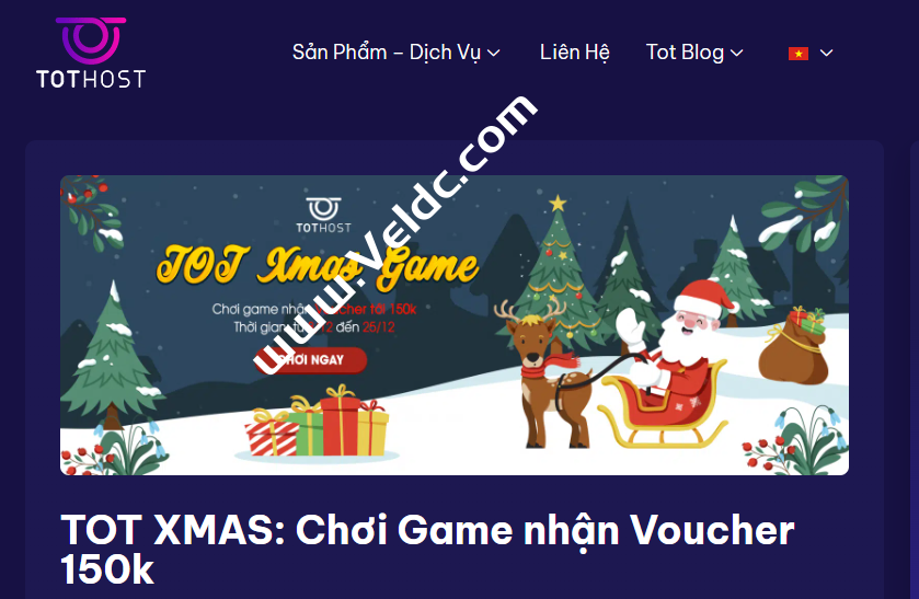 TOTHOST： 越南VPS, 越南原生IP，VPS8折 月付 1.92$ 起，不限流量.  圣诞节活动：参与电报群小游戏，赢取6$代金券-国外主机测评