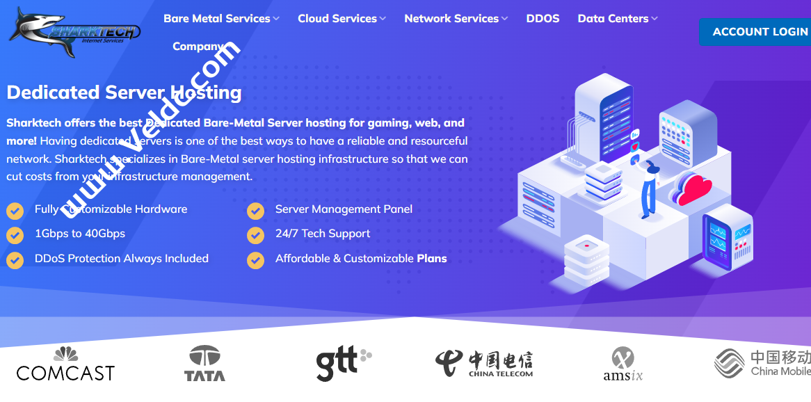 Sharktech：1Gbps不限流量高防服务器月付$79起，10Gbps不限流量服务器月付$399，可选洛杉矶/丹佛/芝加哥/荷兰机房-国外主机测评