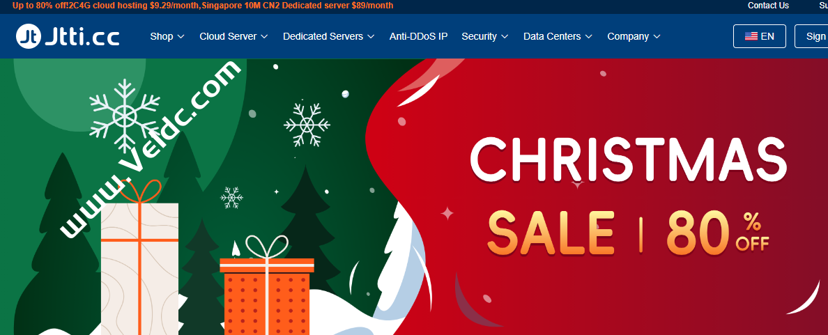 Jtti：圣诞节促销80% off！新加坡香港美国不限流vps云主机特价年付低至$24.62年，解锁流媒体-国外主机测评