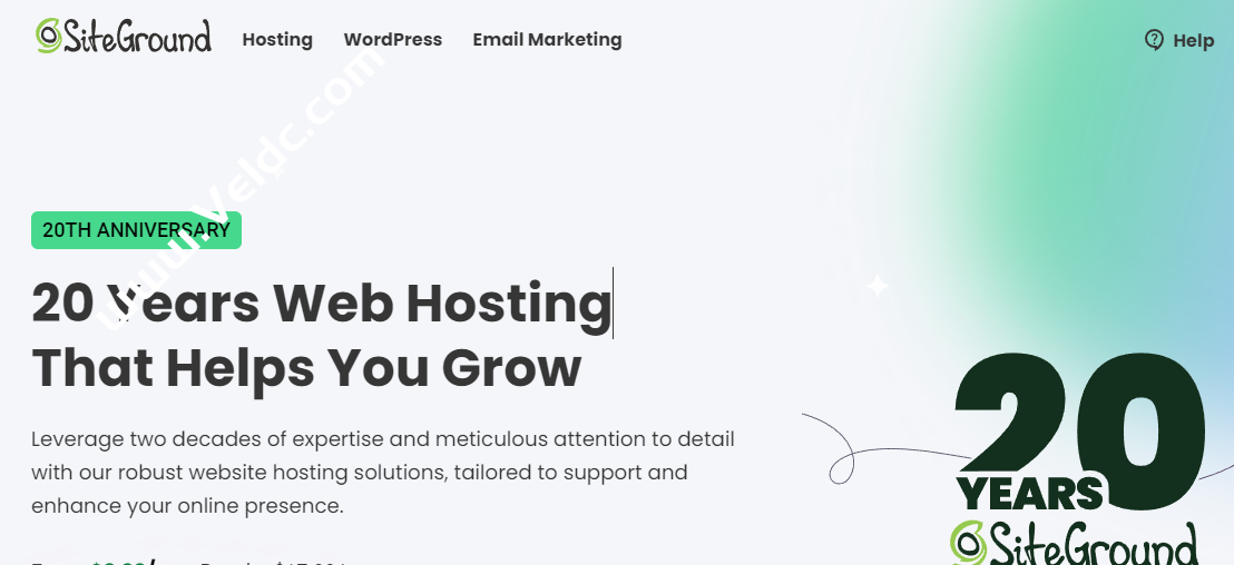 SiteGround：20周年庆典，专注稳定博客主机/外贸主机，免费站点转移/电子邮件/SSL证书/CDN和备份服务等，月付$2.99/年付35.88美元起-国外主机测评