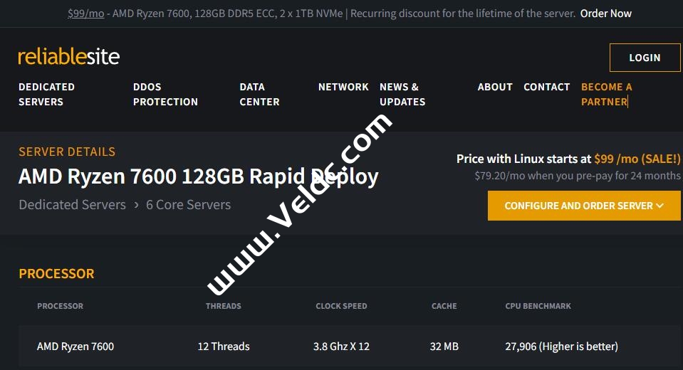 ReliableSite：美国独服促销，可选洛杉矶和迈阿密机房，AMD Ryzen 7600 /128G内存/2T NVMe/1G带宽@不限流量，月付99刀-国外主机测评