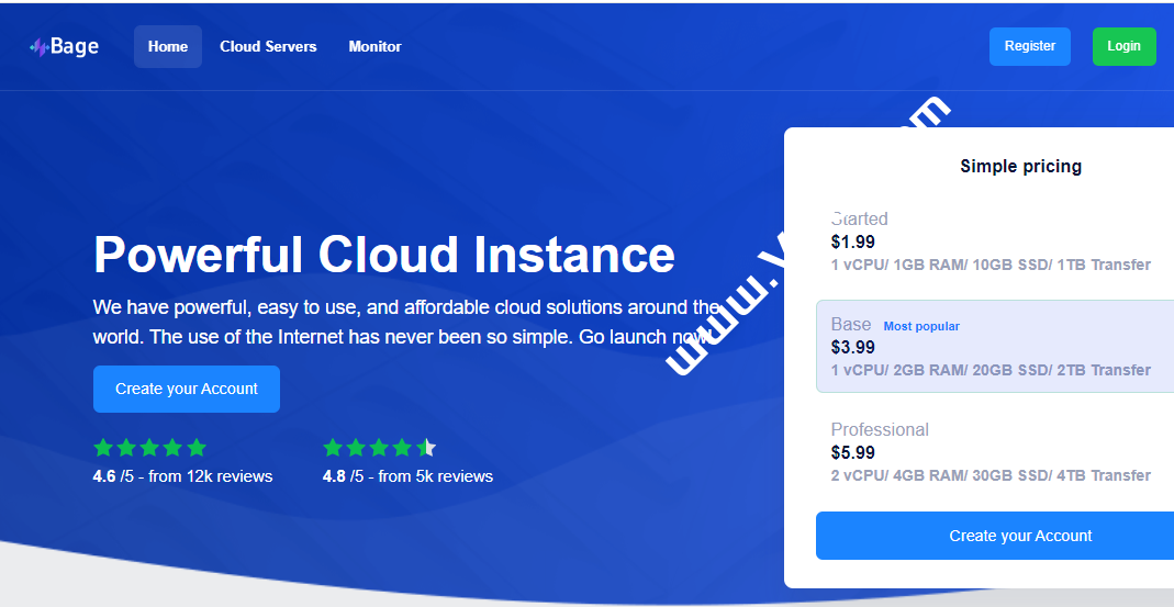BageVM：#黑五#全场VPS月付8折年付7折，可选香港/日本/新加坡/德国/英国/洛杉矶机房，月付$2.07起-国外主机测评